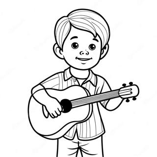 Boy With Uke Coloring Page 52542-42056