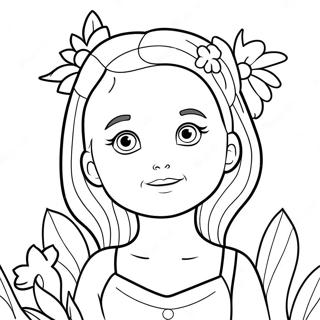 Cute Ava With A Flower Coloring Page 52553-42069