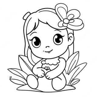 Cute Ava With A Flower Coloring Page 52553-42070