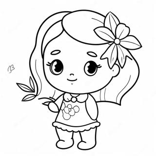 Cute Ava With A Flower Coloring Page 52553-42071