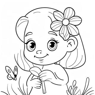 Cute Ava With A Flower Coloring Page 52553-42072