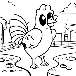 Minecraft Chicken Coloring Page 52572-42083