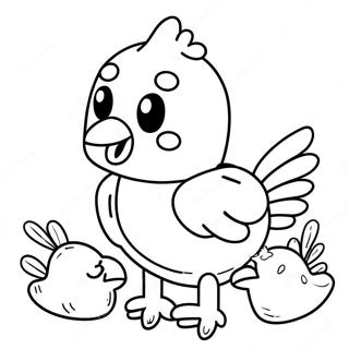 Cute Minecraft Chicken With Eggs Coloring Page 52573-42085