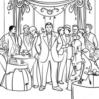 Elegant Gatsby Party Scene Coloring Page 52593-42102