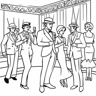 Elegant Gatsby Party Scene Coloring Page 52593-42103