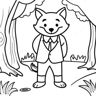 Clever Mr Fox In The Forest Coloring Page 52623-42127