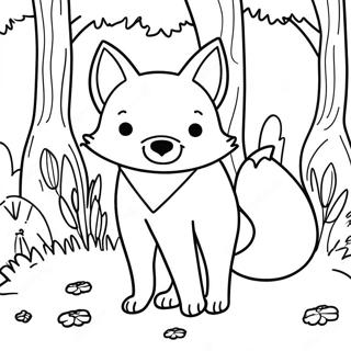 Clever Mr Fox In The Forest Coloring Page 52623-42128