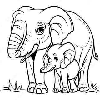 African Elephant Family Coloring Page 52672-42162