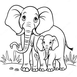 African Elephant Family Coloring Page 52672-42163