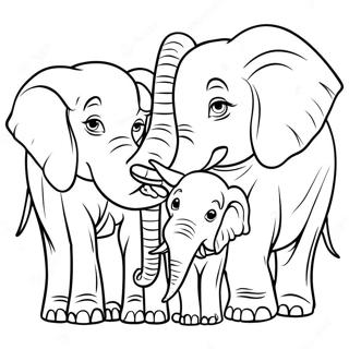 African Elephant Family Coloring Page 52672-42164