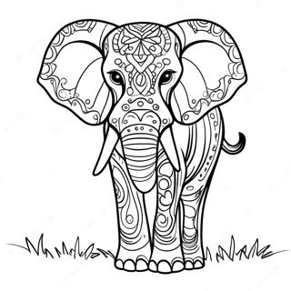 Majestic African Elephant In The Wild Coloring Page 52673-42166