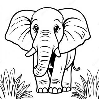 Majestic African Elephant In The Wild Coloring Page 52673-42167