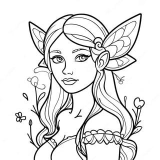 Dark Beauty Fairy Coloring Page 52692-42179