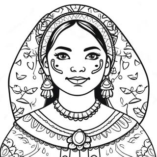 Mexican Girl Coloring Pages