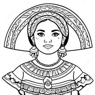 Mexican Girl In Traditional Dress Coloring Page 52702-42188