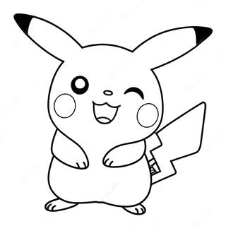 Cute Pikachu In Action Coloring Page 52733-42212