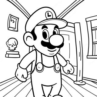 Luigi In Haunted House Coloring Page 52773-42244