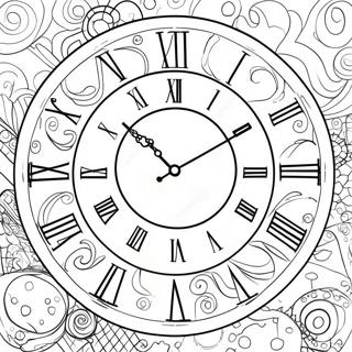 Colorful Analog Clock Coloring Page 52793-42261