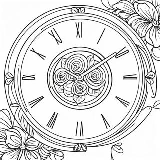 Colorful Analog Clock Coloring Page 52793-42262