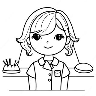 Cute Hairdresser Coloring Page 52813-42281