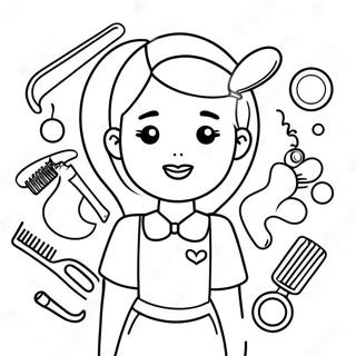 Cute Hairdresser Coloring Page 52813-42282