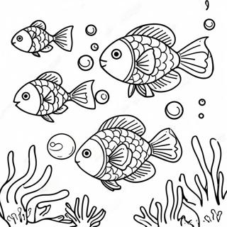 Colorful Fish Swimming In Coral Coloring Page 52833-42293