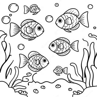 Colorful Fish Swimming In Coral Coloring Page 52833-42295