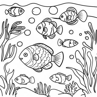 Colorful Fish Swimming In Coral Coloring Page 52833-42296