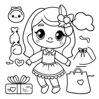 Cute Shoppies With Colorful Outfits Coloring Page 52843-42303