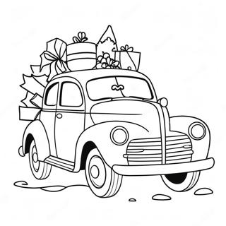 Christmas Car Coloring Pages