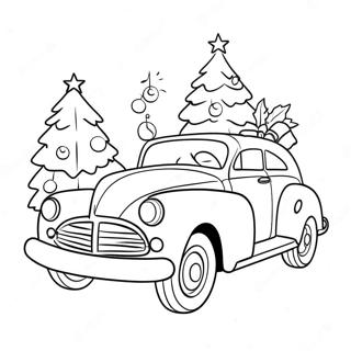 Festive Christmas Car With Tree Coloring Page 52853-42309