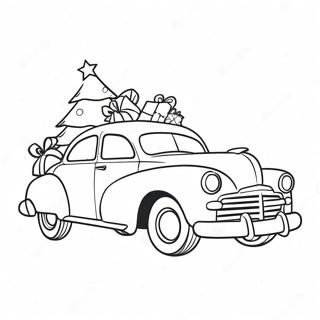 Festive Christmas Car With Tree Coloring Page 52853-42312