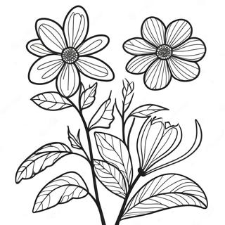 Silhouette Flower Coloring Page 52903-42346