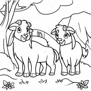 Three Billy Goats Gruff Coloring Page 52912-42366