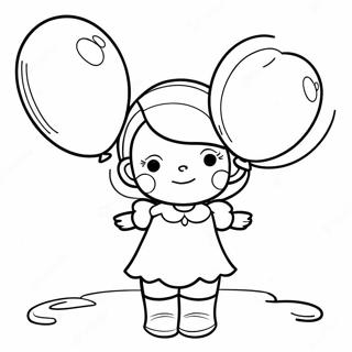 Adley With Colorful Balloons Coloring Page 5292-4390