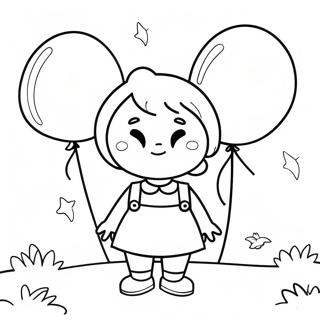 Adley With Colorful Balloons Coloring Page 5292-4392