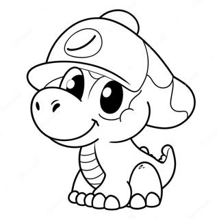 Cute Yoshi With A Hat Coloring Page 52933-42374