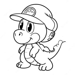 Cute Yoshi With A Hat Coloring Page 52933-42376