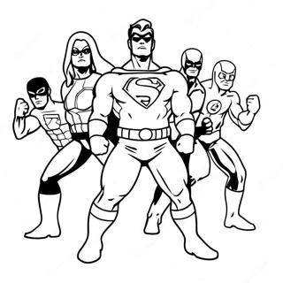 Superhero Team In Action Coloring Page 52993-42419