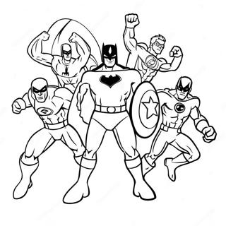 Superhero Team In Action Coloring Page 52993-42420