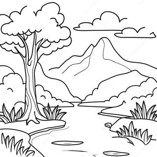 Dreamlike Landscape Coloring Page 53003-42425