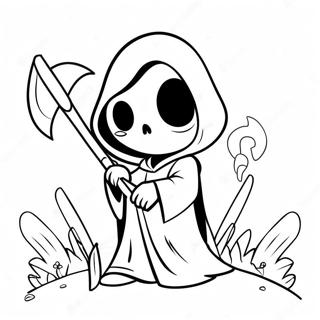 Cute Reaper With Scythe Coloring Page 53013-42446