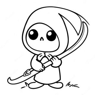 Cute Reaper With Scythe Coloring Page 53013-42448