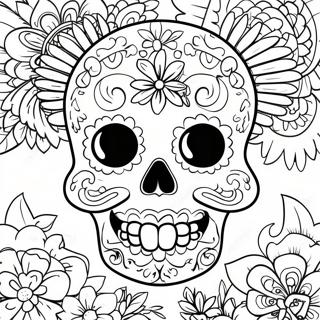 Colorful Animal Dia De Los Muertos Coloring Page 53032-42451