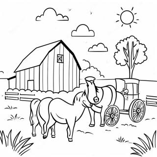 Amish Farm Scene Coloring Page 53052-42463