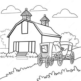 Amish Farm Scene Coloring Page 53052-42464