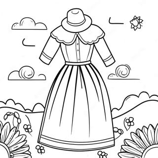 Traditional Amish Dress Coloring Page 53053-42476