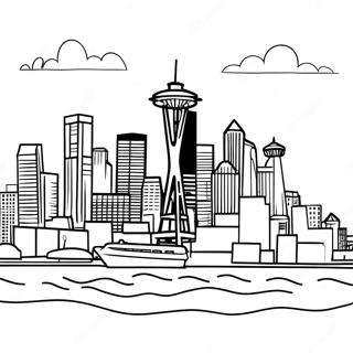 Seattle Skyline Coloring Page 53092-42498