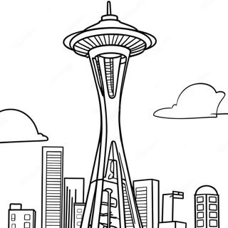 Colorful Seattle Space Needle Coloring Page 53093-42502