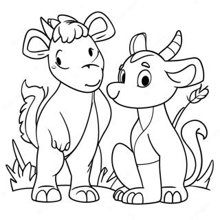 Gender Neutral Animal Friends Coloring Page 53142-42536